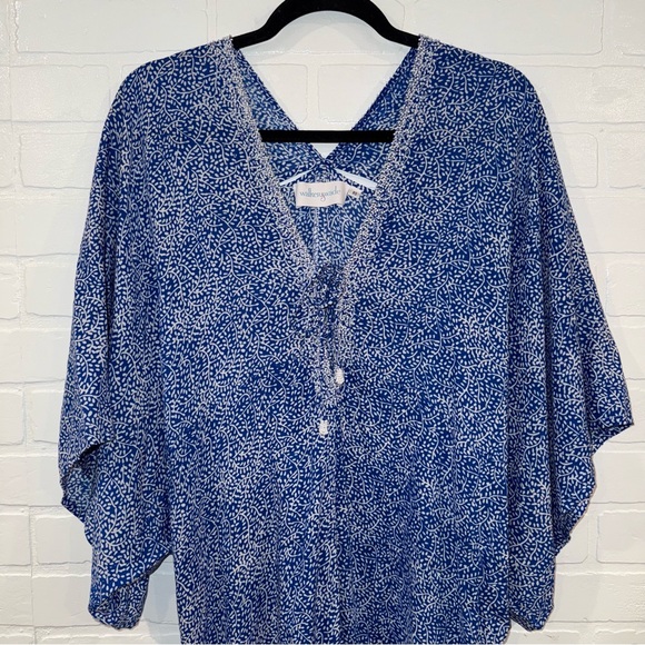 Walker & Wade Hand Beaded Mallorca Kaftan in Royal Blue - Picture 2 of 16